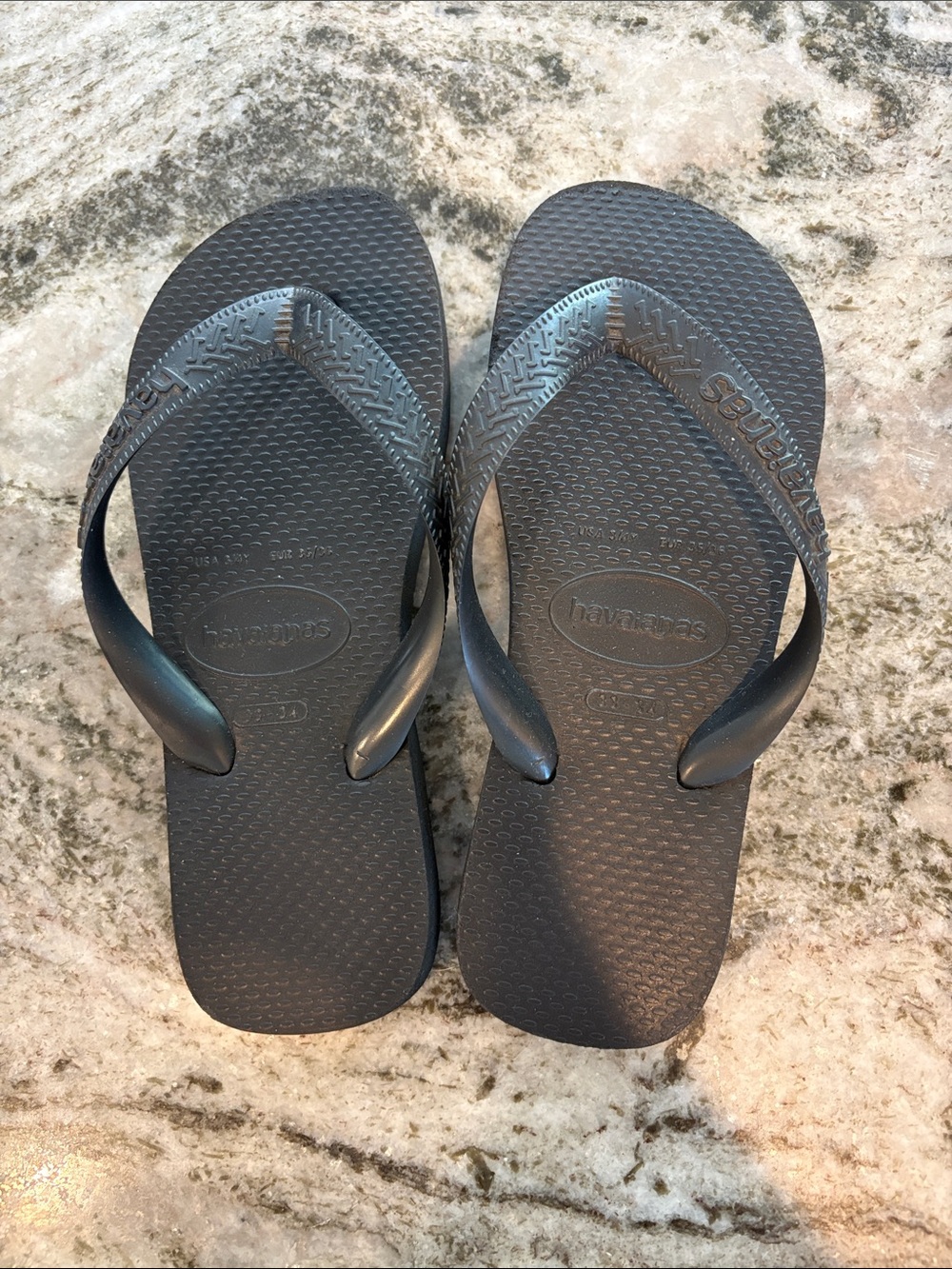 Havaianas Black Rubber Flip Flops - Kids